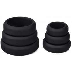 Generique Lot de 6 cockrings Silicone Hyperion Noir
